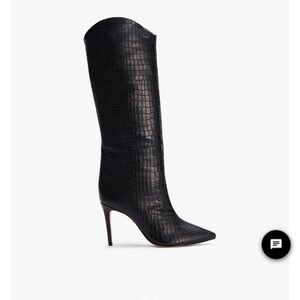 Croc-Embossed Black Shutz Boots